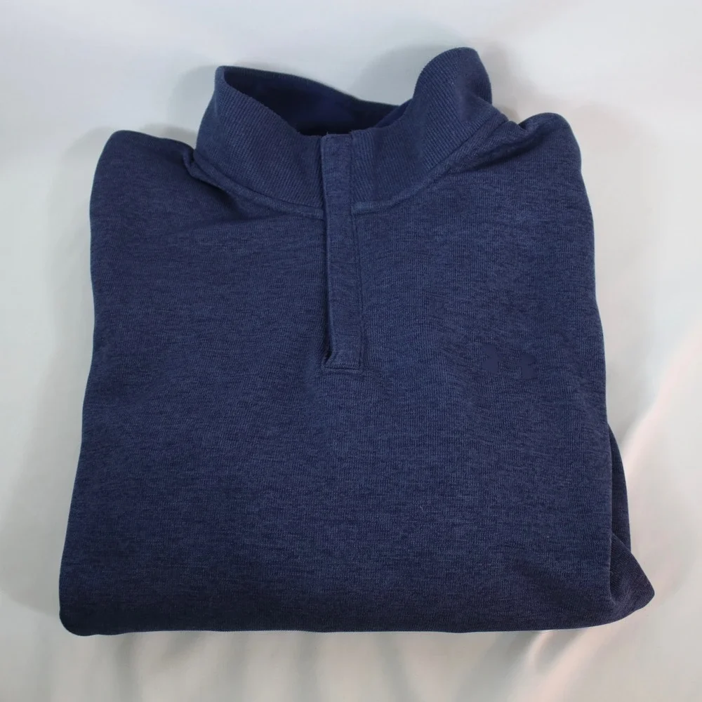 Under Armour ColdGear Navy Loose Fit Quarter‎ Zip Pullover Sweater Men's Size L